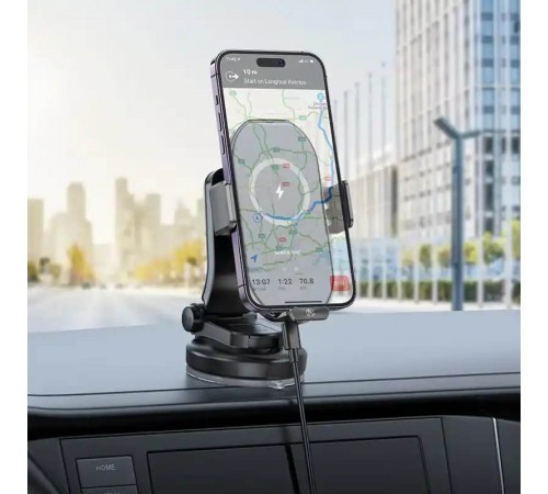 Автотримач з БЗП Borofone BH206 Wireless Charging Car Чорний