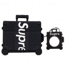 Силіконовий футляр Brand для навушників AirPods 3 + кільце Supreme black