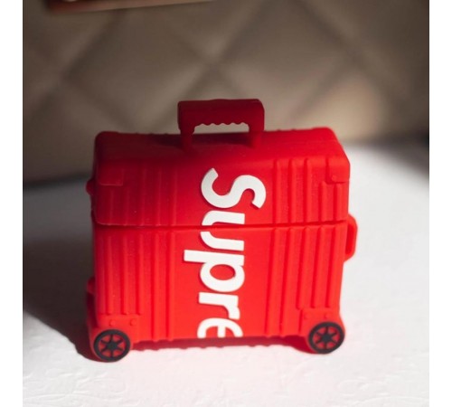 Силіконовий футляр Brand для навушників AirPods 3 + кільце Supreme red Силіконовий футляр Brand для навушників AirPods 3 + кільце Supreme red
