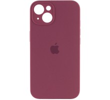 Чохол Silicone Case Full Camera Protective (AA) для Apple iPhone 15 Plus (6.7") Бордовий / Plum