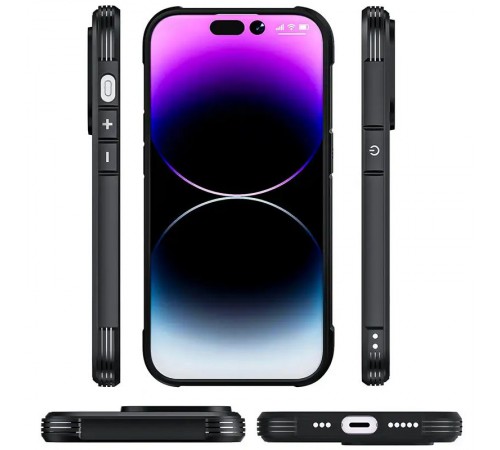 TPU+PC чохол Defense Matte для Apple iPhone 15 (6.1") Чорний