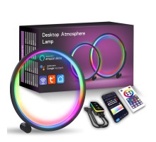 Настільна LED лампа RGB Intelligent circular atmosphere light Bluetooth USB with app Black