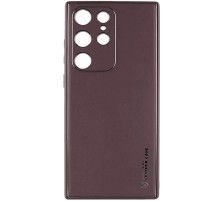 Шкіряний чохол Xshield для Samsung Galaxy S21 Ultra Бордовий / Plum Red