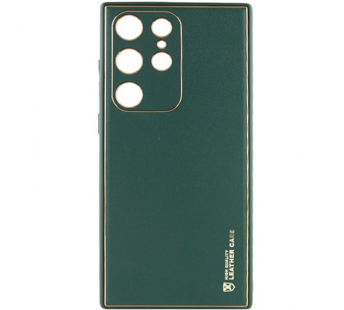 Шкіряний чохол Xshield для Samsung Galaxy S21 Ultra Зелений / Army Green
