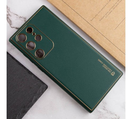 Шкіряний чохол Xshield для Samsung Galaxy S21 Ultra Зелений / Army Green
