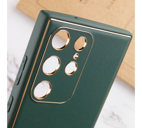 Шкіряний чохол Xshield для Samsung Galaxy S21 Ultra Зелений / Army Green