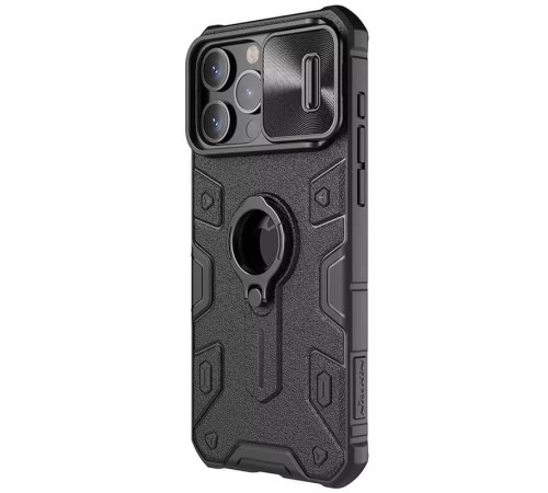 TPU+PC чохол Nillkin CamShield Armor (шторка на камеру) для Apple iPhone 15 Pro Max (6.7") Чорний