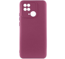 Чохол Silicone Cover Lakshmi Full Camera (AAA) для Xiaomi Redmi 10C Бордовий / Plum