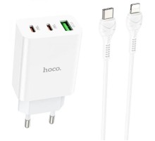 МЗП Hoco C99A PD20W+QC3.0 (1USB/2Type-C/3A) + Type-C to Lightning White