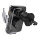 Автотримач з БЗП Hoco HW7 Transparent Discovery Edition (air outlet) Metal gray