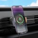 Автотримач з БЗП Hoco HW7 Transparent Discovery Edition (air outlet) Metal gray