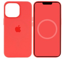 Чохол Silicone case (AAA) full with Magsafe and Animation для Apple iPhone 15 Pro (6.1") Червоний / Guava