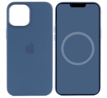Чохол Silicone case (AAA) full with Magsafe and Animation для Apple iPhone 15 Pro Max (6.7") Синій / Winter blue