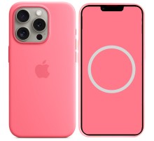 Чохол Silicone case (AAA) full with Magsafe and Animation для Apple iPhone 15 Pro Max (6.7") Рожевий / Pink