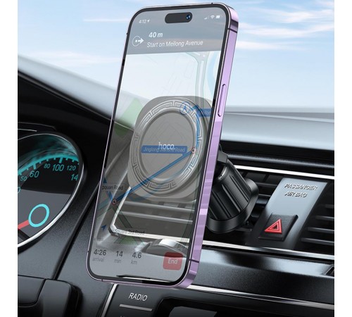 Автотримач Hoco H28 Rainbow ring magnetic (air outlet) Black