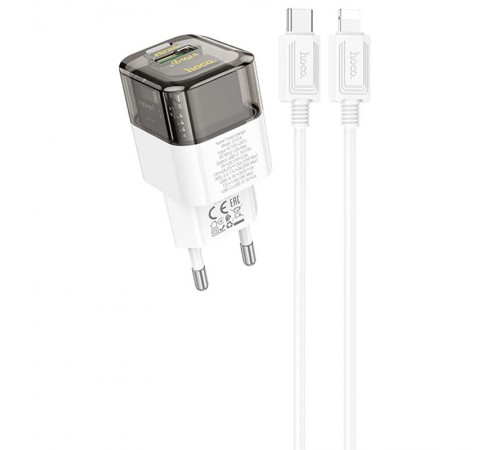 МЗП Hoco C131A Platium PD30W+QC3.0 (1USB-C) + кабель Type-C to Lightning Transparent black МЗП Hoco C131A Platium PD30W+QC3.0 (1USB-C) + кабель Type-C to Lightning Transparent black