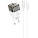 МЗП Hoco C131A Platium PD30W+QC3.0 (1USB-C) + кабель Type-C to Lightning Transparent black