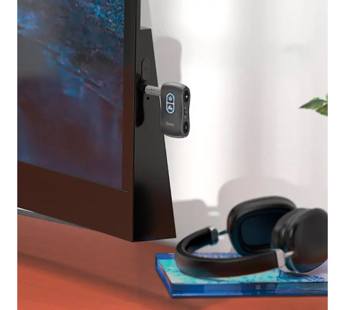 Bluetooth аудіо ресивер/трансмітер Hoco E73 Pro Journey (AUX 3.5mm) Black star