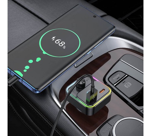 АЗП FM модулятор Hoco E81 Fantasy PD30W+QC3.0 Black АЗП FM модулятор Hoco E81 Fantasy PD30W+QC3.0 Black