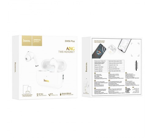 Бездротові TWS навушники Hoco EW56 Plus ANC White Бездротові TWS навушники Hoco EW56 Plus ANC White