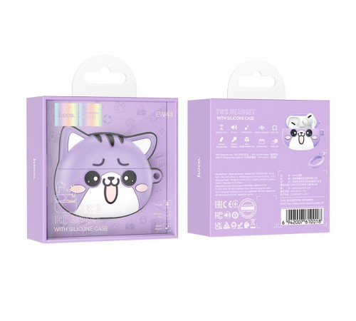 Бездротові TWS навушники Hoco EW48 Purple Cat Бездротові TWS навушники Hoco EW48 Purple Cat