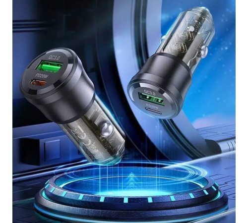 АЗП Borofone BZ25 Journey PD38W (1C/1A) Transparent black