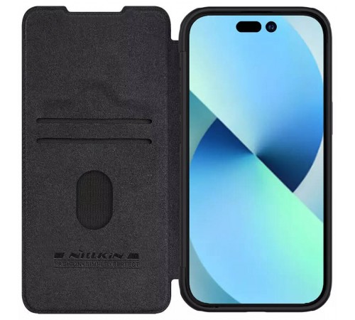 Шкіряний чохол-книжка Nillkin Qin Pro Camshield для Apple iPhone 15 (6.1") Чорний Шкіряний чохол-книжка Nillkin Qin Pro Camshield для Apple iPhone 15 (6.1") Чорний