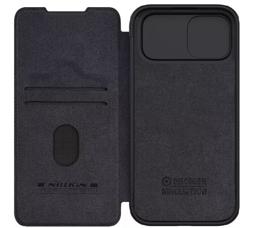 Шкіряний чохол-книжка Nillkin Qin Pro Camshield для Apple iPhone 15 (6.1") Чорний Шкіряний чохол-книжка Nillkin Qin Pro Camshield для Apple iPhone 15 (6.1") Чорний