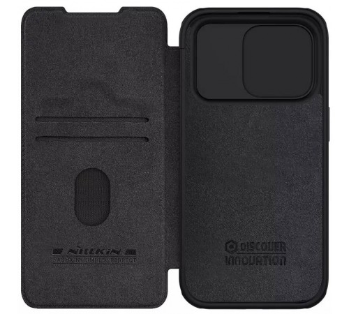 Шкіряний чохол-книжка Nillkin Qin Pro Camshield для Apple iPhone 15 Pro Max (6.7") Чорний Шкіряний чохол-книжка Nillkin Qin Pro Camshield для Apple iPhone 15 Pro Max (6.7") Чорний