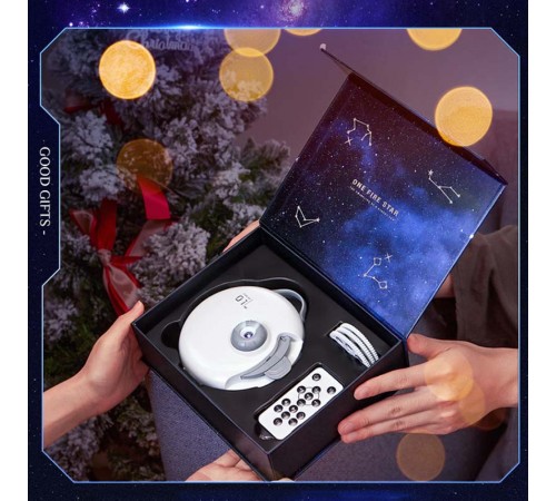 Проектор-нічник Galaxy E18 with Bluetooth and Remote Control + 4 discs 1800 mAh White