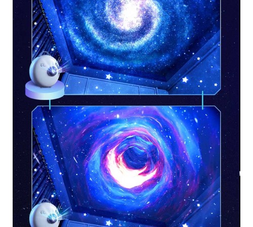 Проектор-нічник Galaxy E18 with Bluetooth and Remote Control + 4 discs 1800 mAh White