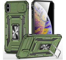 Ударостійкий чохол Camshield Army Ring для Apple iPhone X / XS (5.8") Оливковий / Army Green