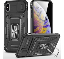 Ударостійкий чохол Camshield Army Ring для Apple iPhone XS Max (6.5") Чорний / Black