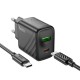 МЗП Hoco CS23A Sunlight PD30W+QC3.0 (1USB-A/1C) + кабель Type-C to Type-C Black