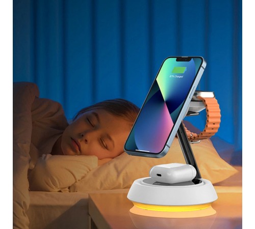 БЗП WIWU Wi-W002 3 in 1 wireless charger White БЗП WIWU Wi-W002 3 in 1 wireless charger White