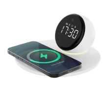 БЗП WIWU Wi-W017 15W Wireless Charger+Digital Alarm+Bluetooth Speaker White