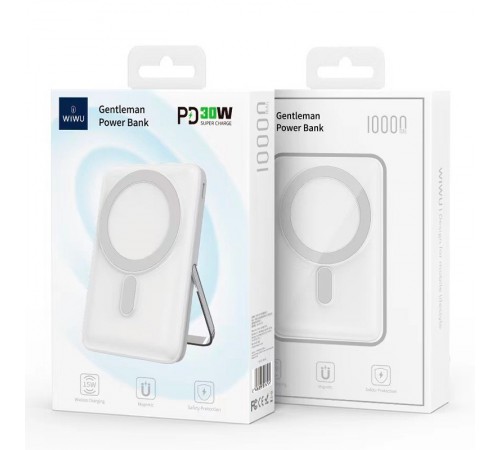 Портативний ЗП Power Bank WIWU Wi-P011 PD30W c БЗП 10000 mAh White Портативний ЗП Power Bank WIWU Wi-P011 PD30W c БЗП 10000 mAh White