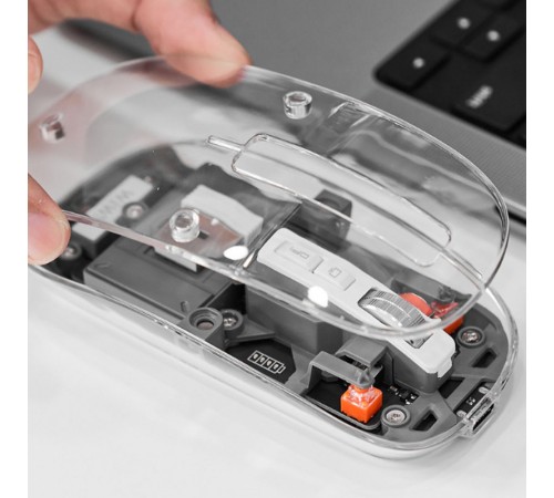 Бездротова миша WIWU Crystal WM105 Dual bluetooth+2.4G Grey Бездротова миша WIWU Crystal WM105 Dual bluetooth+2.4G Grey