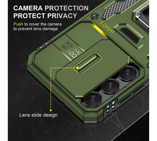 Ударостійкий чохол Camshield Army Ring для Samsung Galaxy S21+ Оливковий / Army Green