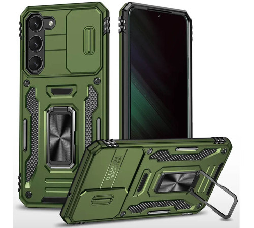 Ударостійкий чохол Camshield Army Ring для Samsung Galaxy S21+ Оливковий / Army Green