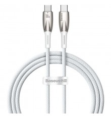 Дата кабель Baseus Glimmer Series Fast Charging Type-C to Type-C 100W 1m (CADH00070) White