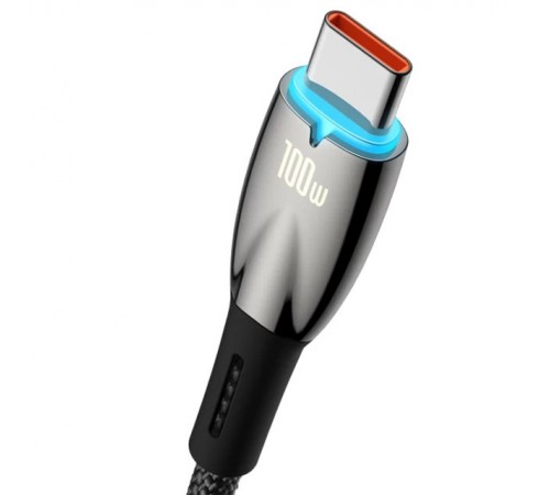 Дата кабель Baseus Glimmer Series Fast Charging Data Cable USB to Type-C 100W 1m (CADH00040) Black