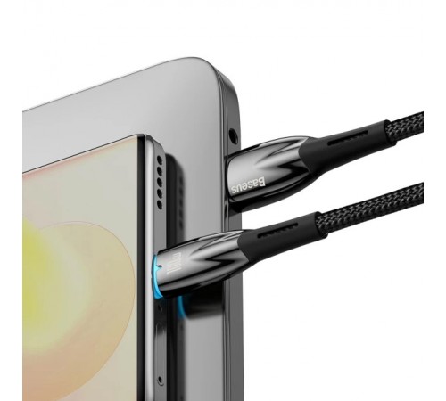 Дата кабель Baseus Glimmer Series Fast Charging Data Cable USB to Type-C 100W 1m (CADH00040) Black