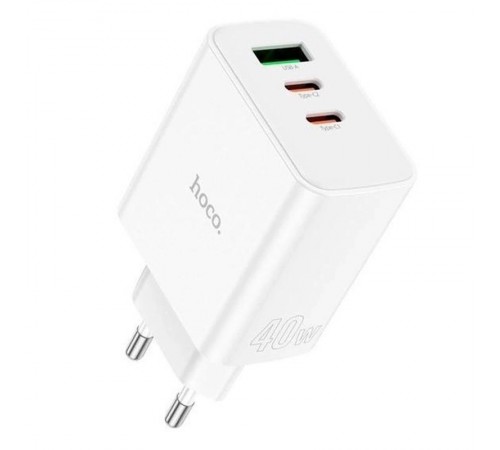 МЗП Hoco C126A PD40W+QC3.0 (1USB/2Type-C) White