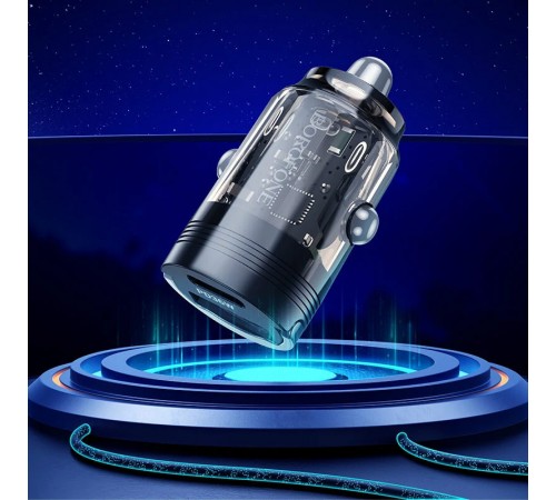 АЗП Borofone BZ29A Talented PD36W+QC3.0 (1USB-A/1C) Transparent black АЗП Borofone BZ29A Talented PD36W+QC3.0 (1USB-A/1C) Transparent black