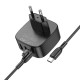 МЗП Borofone BAS23A Lucky PD30W (2USB-A/1C) + кабель Type-C to Type-C Black