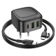 МЗП Borofone BAS23A Lucky PD30W (2USB-A/1C) + кабель Type-C to Type-C Black