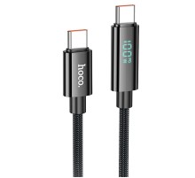 Дата кабель Hoco U125 Benefit 100W Type-C to Type-C with display (1.2m) Black