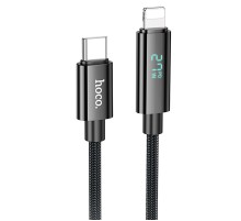 Дата кабель Hoco U125 Benefit 27W Type-C to Lightning with display (1.2m) Black
