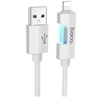 Дата кабель Hoco U123 Regent colorful 2.4A USB to Lightning (1.2m) Gray